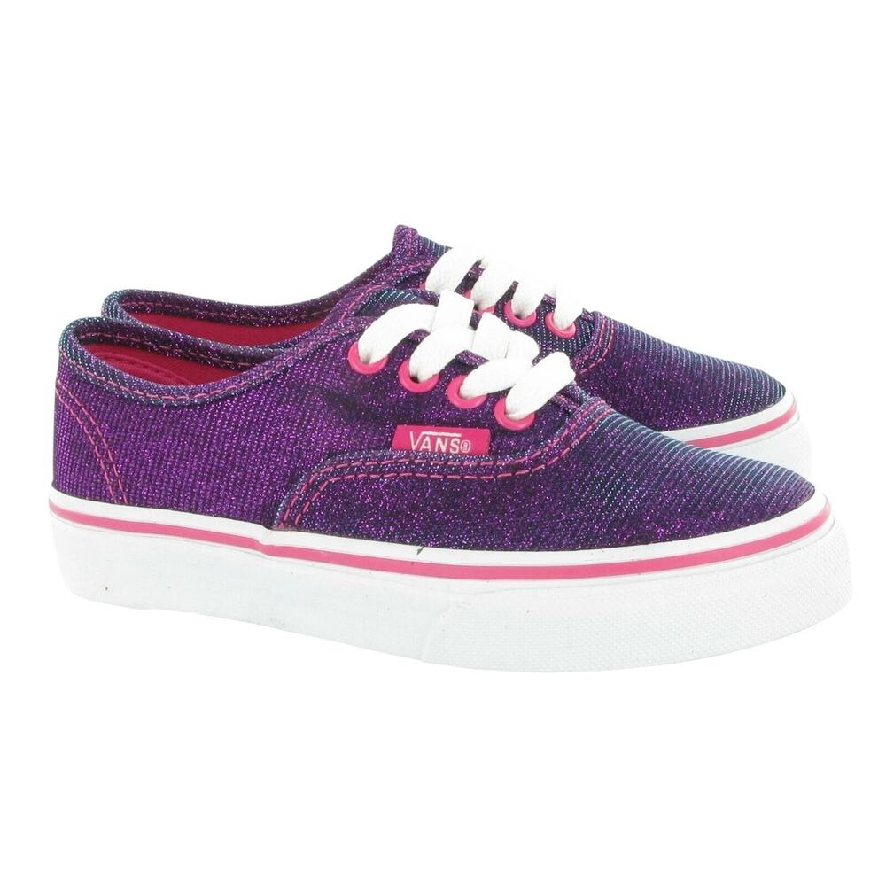 Vans Authentic Shimmer Magenta Women's Classic Skate Shoes Size 6.5